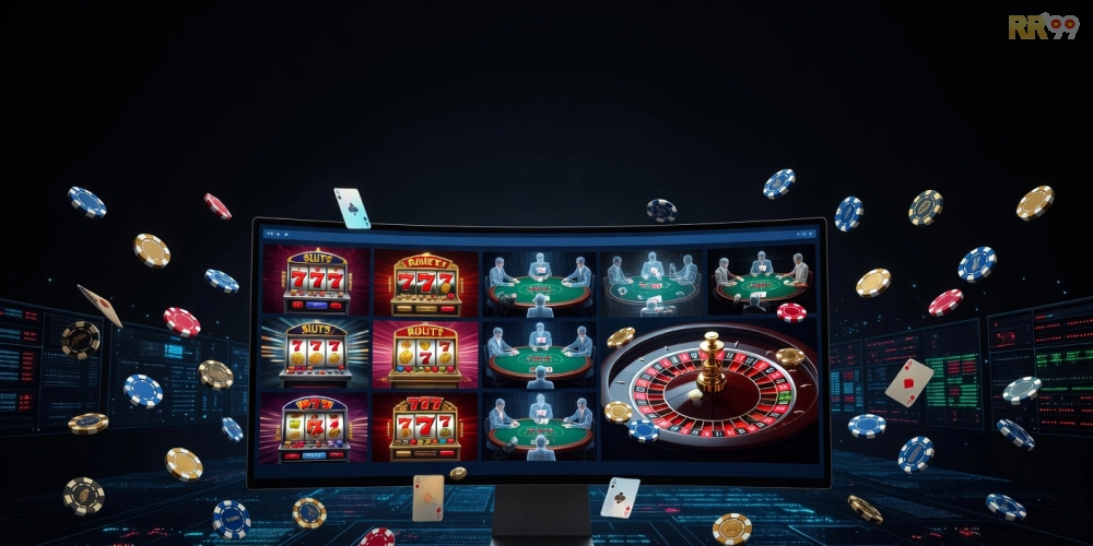 Hình minh họa khái niệm top casino rr99 với giao diện hiện đại và trò chơi đa dạng