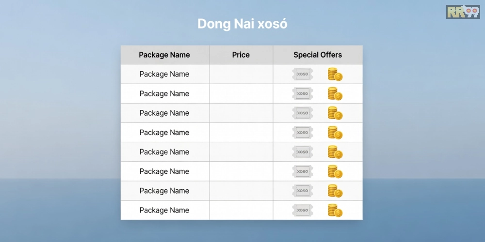 Bảng giá chi tiết các gói dịch vụ xổ số đồng nai rr99 cập nhật 2025