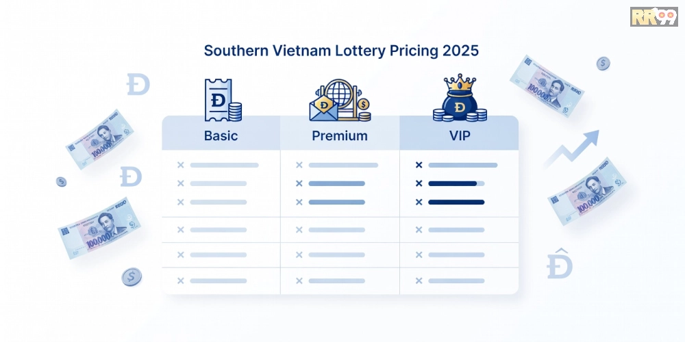 Bảng giá chi tiết các gói dịch vụ xổ số miền nam hôm nay rr99 cập nhật 2025