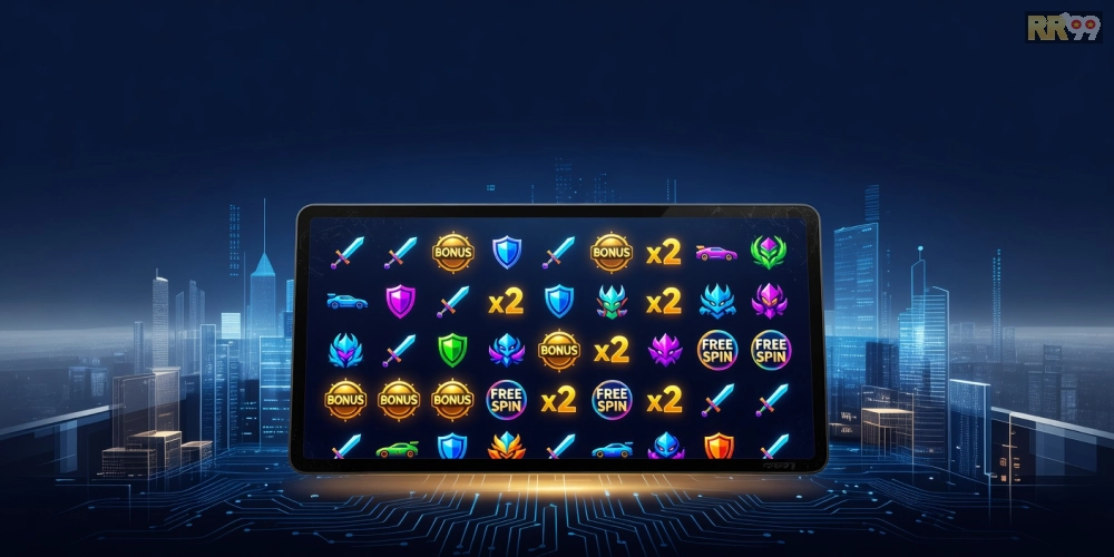 Minh họa khái niệm game khuyến mãi rr99 với giao diện nền tảng hiện đại