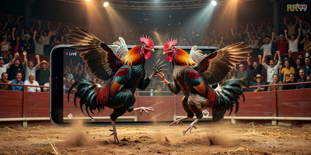 Hình ảnh trận đấu đá gà sôi động trên nền tảng SV388 tích hợp RR99