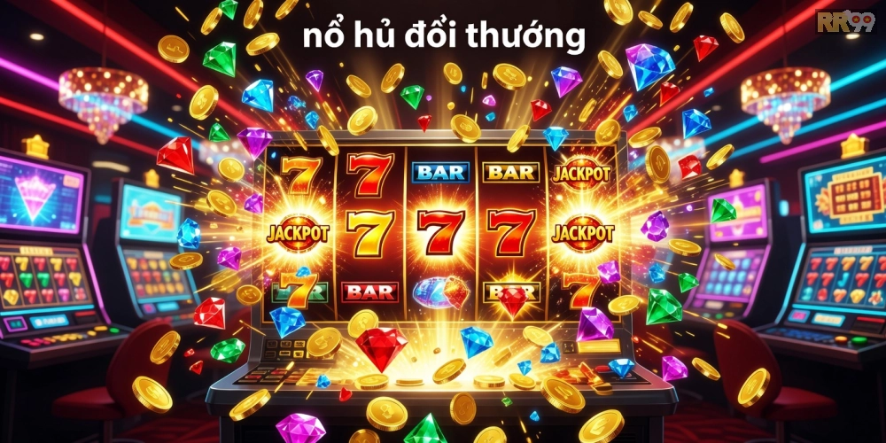 Hình minh họa khái niệm nổ hũ đổi thưởng rr99 với jackpot hấp dẫn