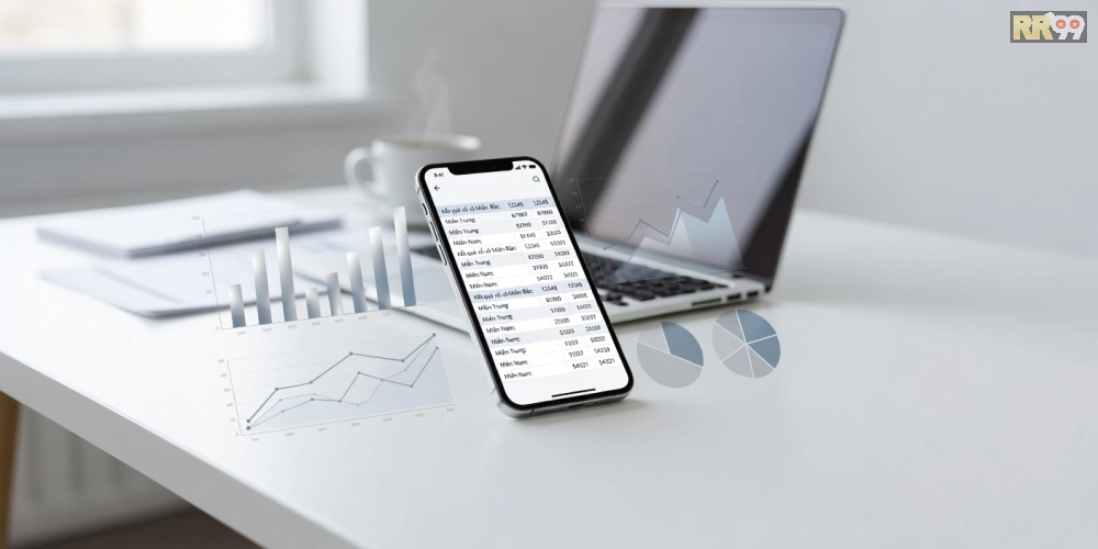 Ví dụ về bảng kết quả xổ số minh ngọc rr99 được cập nhật realtime trên ứng dụng di động