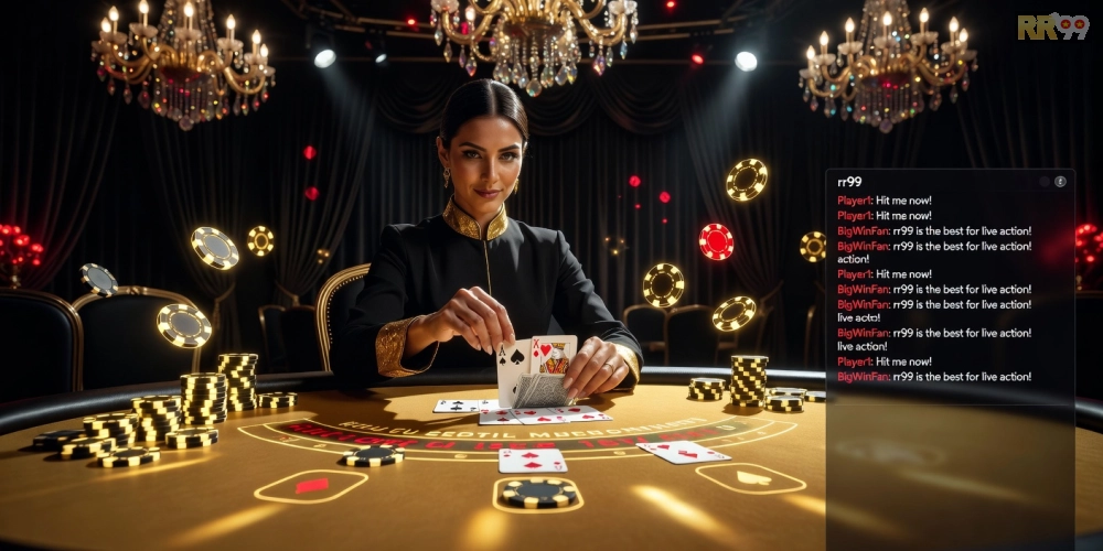 Nền tảng RR99 Golden Stream với bàn chơi blackjack sống động