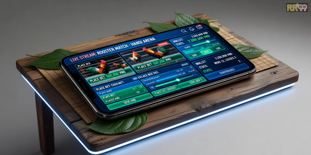 Giao diện nền tảng đá gà chọi rr99 hàng đầu với tính năng livestream